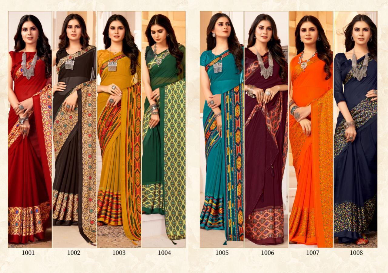 Saroj Suhani Soft Georgette Heavy Ethnic Wear Designer Printed Saree Collection
